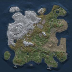 Thumbnail Rust Map: Procedural Map, Size: 3500, Seed: 942195857, 14 Monuments