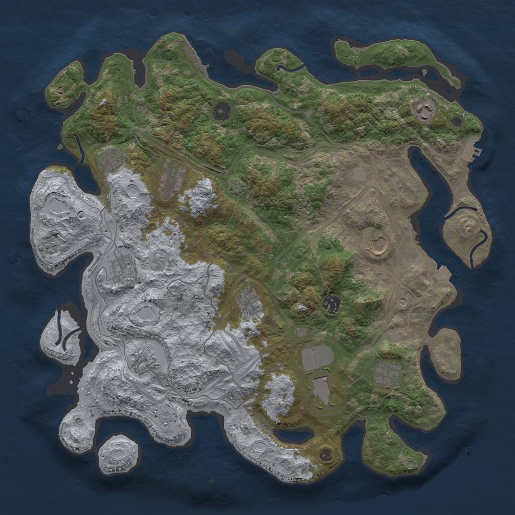 Rust Map: Procedural Map, Size: 4250, Seed: 1245344391, 19 Monuments