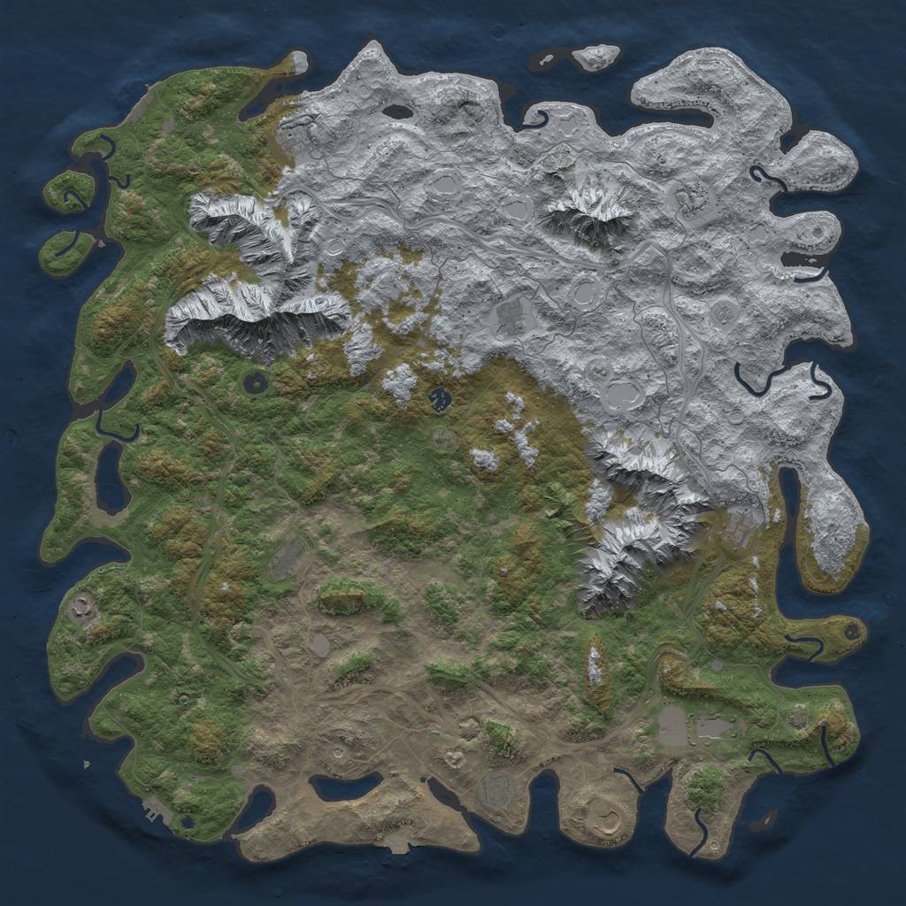 Rust Map: Procedural Map, Size: 6000, Seed: 502047503, 19 Monuments