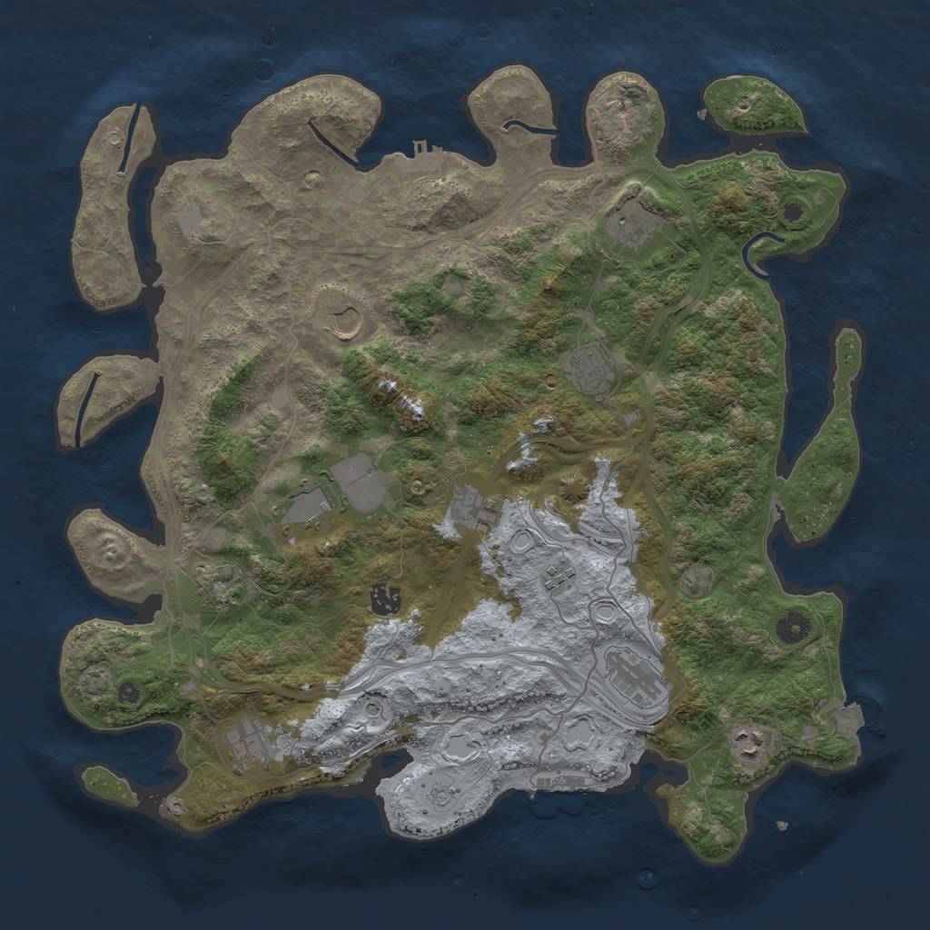 Rust Map: Procedural Map, Size: 4250, Seed: 154805, 19 Monuments