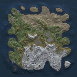 Thumbnail Rust Map: Procedural Map, Size: 3600, Seed: 21411, 16 Monuments