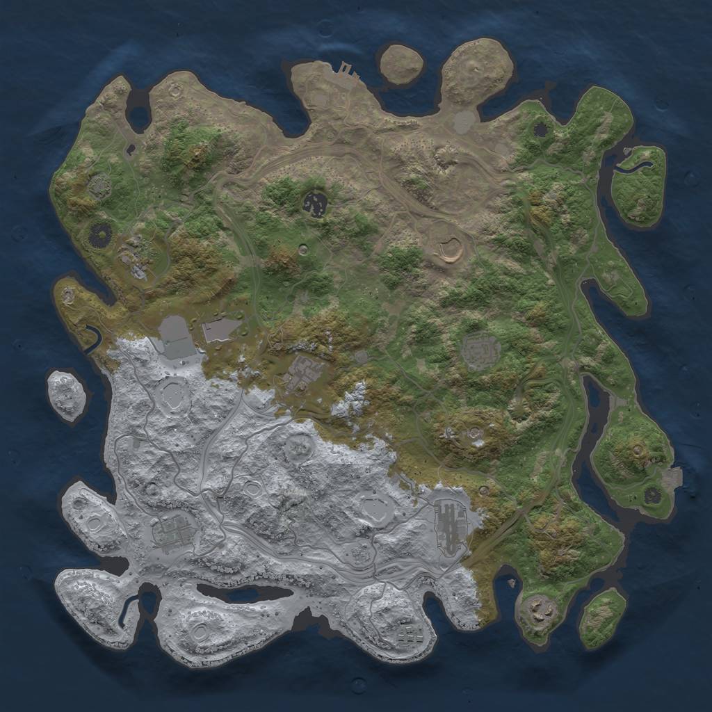 Rust Map: Procedural Map, Size: 4250, Seed: 1208, 17 Monuments