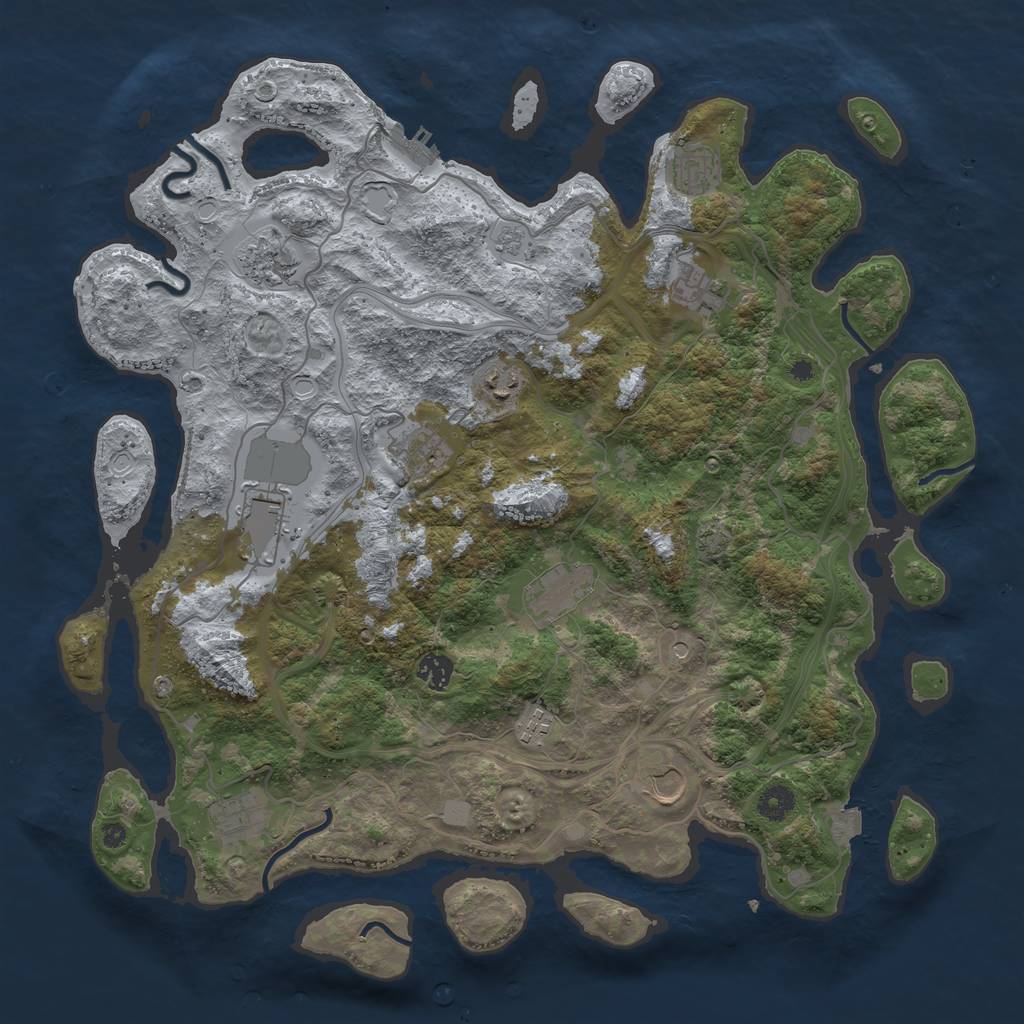 Rust Map: Procedural Map, Size: 4250, Seed: 141499042, 18 Monuments