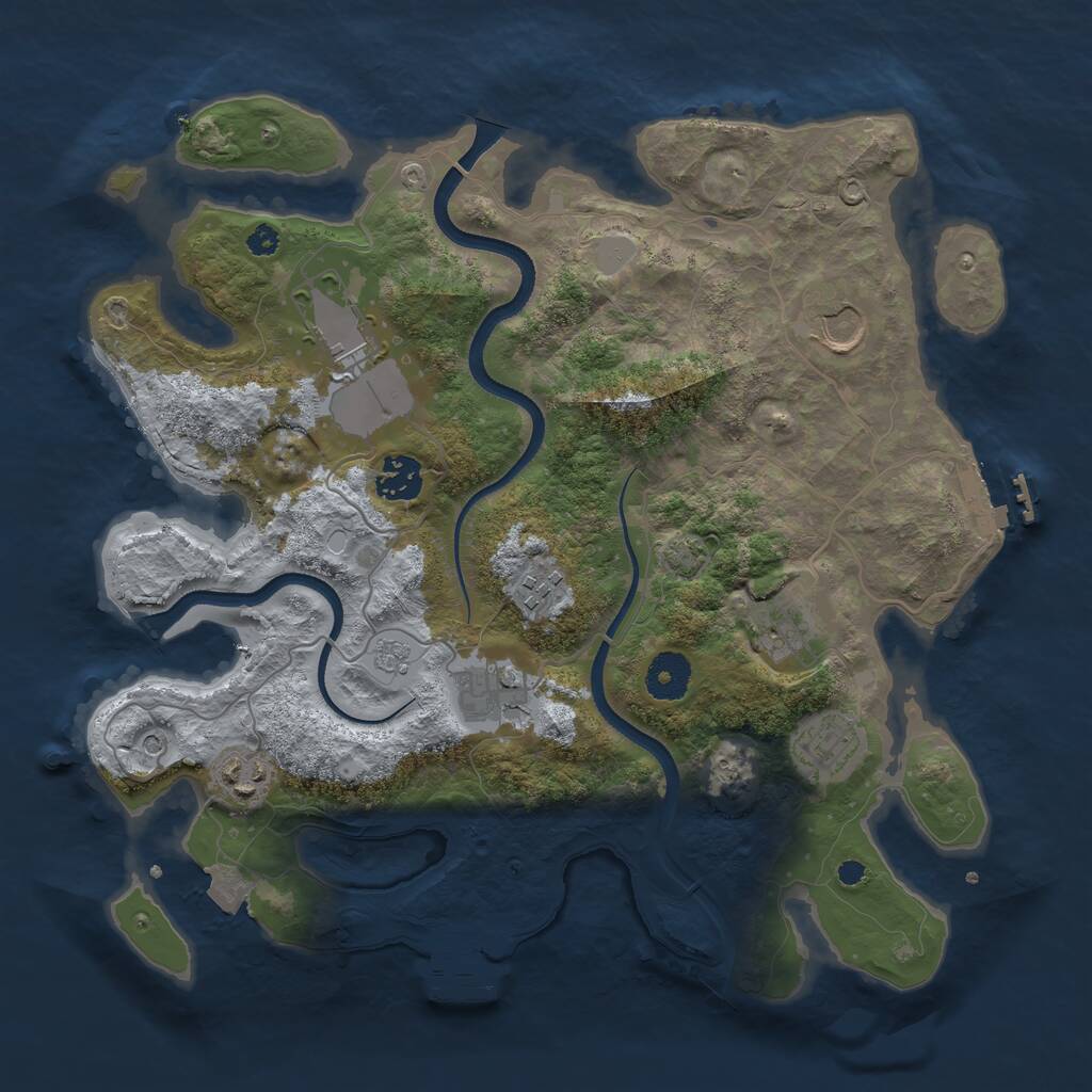 Rust Map: Procedural Map, Size: 3500, Seed: 419258229, 14 Monuments