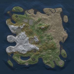 Thumbnail Rust Map: Procedural Map, Size: 3500, Seed: 419258229, 15 Monuments