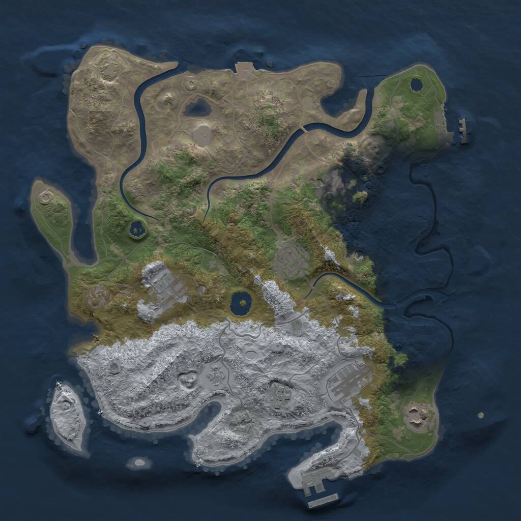 Rust Map: Procedural Map, Size: 3400, Seed: 24480788, 12 Monuments