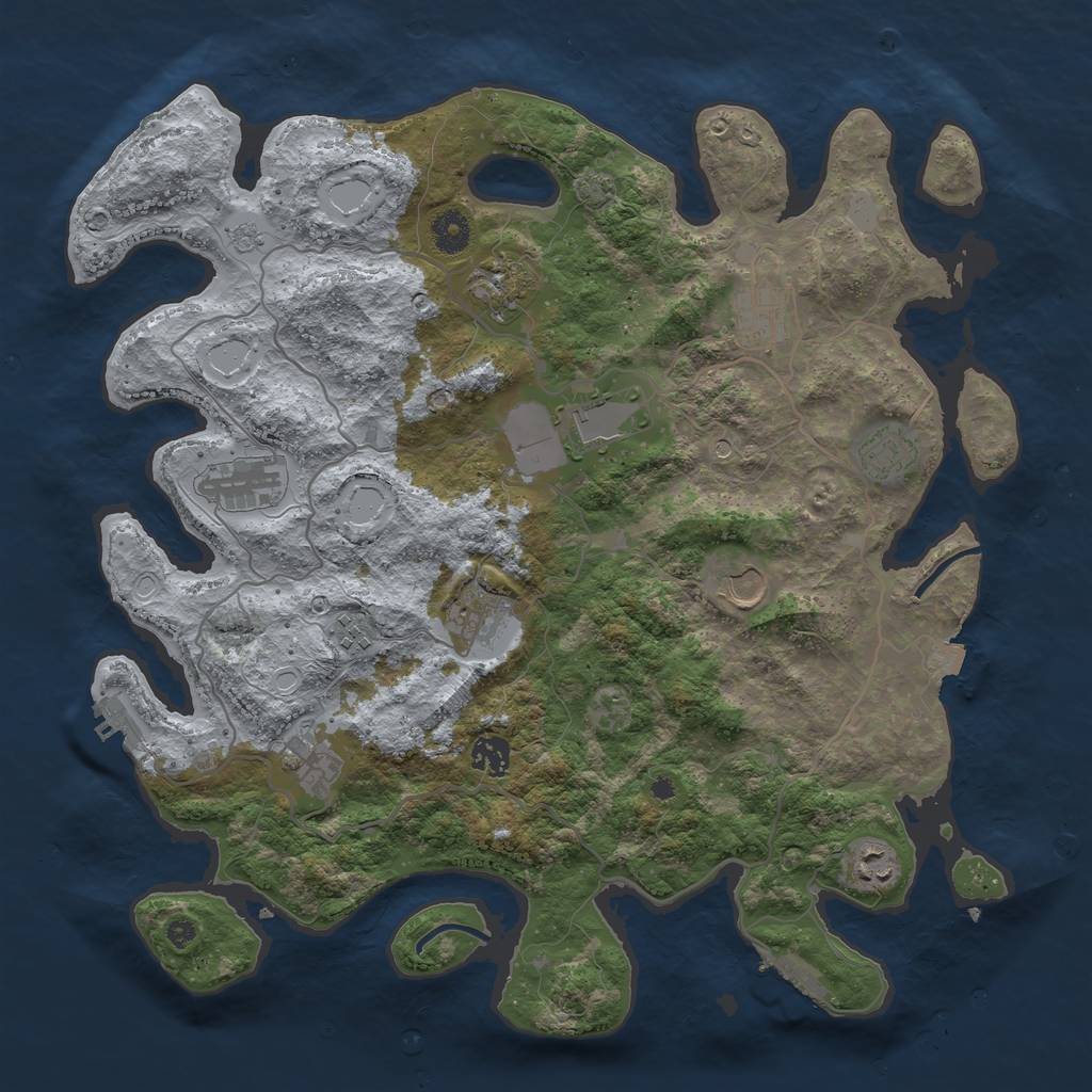 Rust Map: Procedural Map, Size: 4000, Seed: 1551532568, 19 Monuments