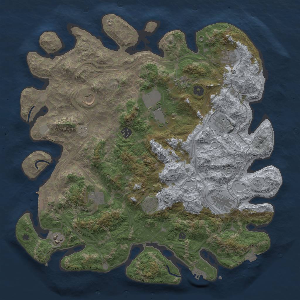 Rust Map: Procedural Map, Size: 4250, Seed: 1234713151, 19 Monuments