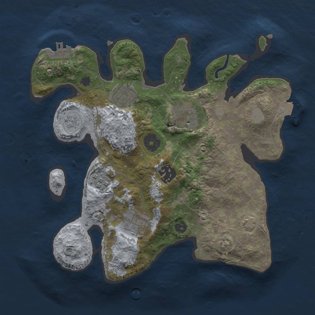 Rust Map: Procedural Map, Size: 2750, Seed: 446856425, 11 Monuments