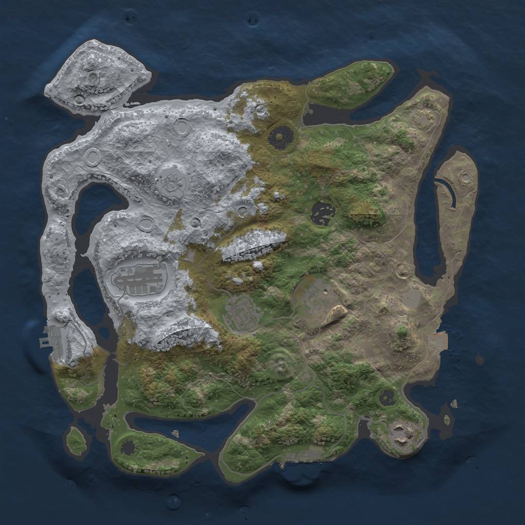 Rust Map: Procedural Map, Size: 3250, Seed: 20966, 13 Monuments