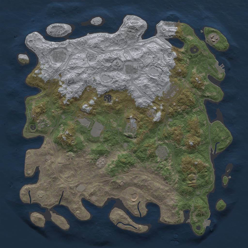 Rust Map: Procedural Map, Size: 4500, Seed: 789246, 19 Monuments