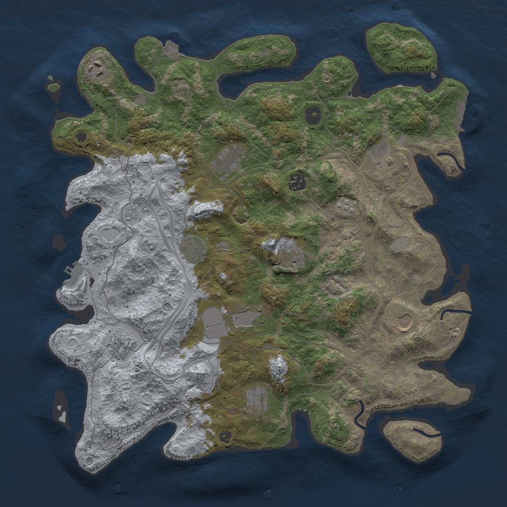 Rust Map: Procedural Map, Size: 4250, Seed: 1731584836, 19 Monuments