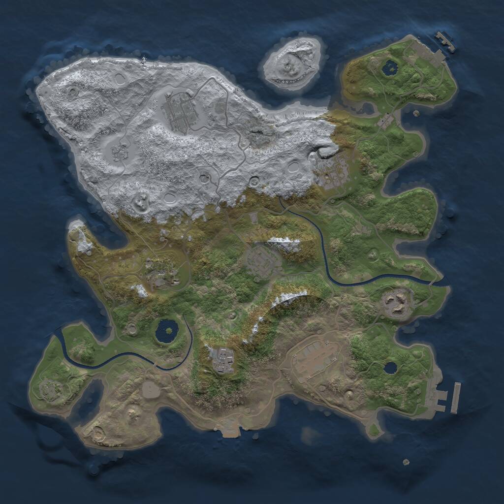 Rust Map: Procedural Map, Size: 3250, Seed: 655905592, 13 Monuments