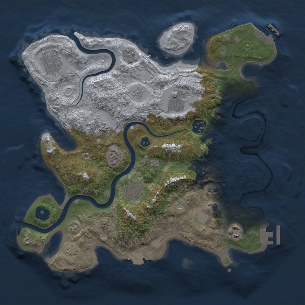 Rust Map: Procedural Map, Size: 3250, Seed: 655905592, 13 Monuments