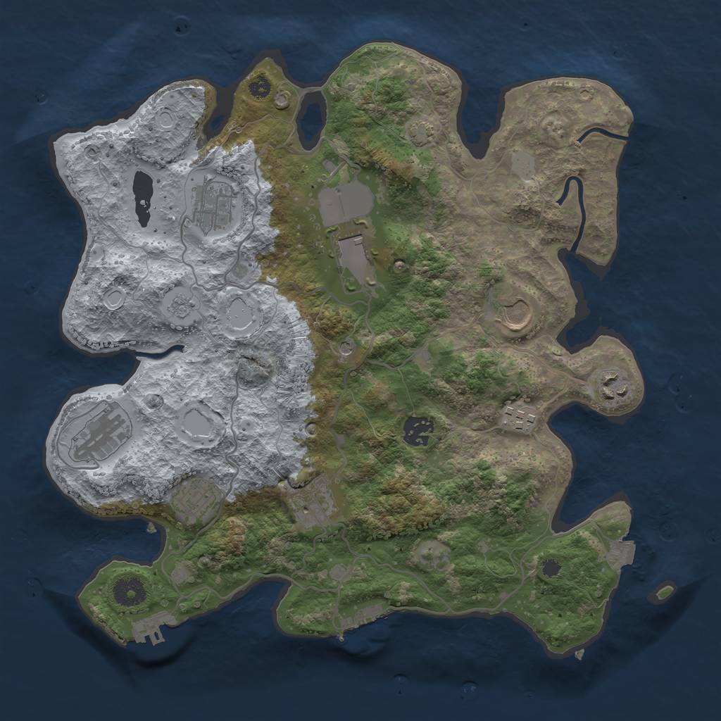Rust Map: Procedural Map, Size: 3500, Seed: 1488497446, 17 Monuments