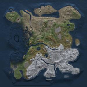 Thumbnail Rust Map: Procedural Map, Size: 3500, Seed: 156453862, 13 Monuments