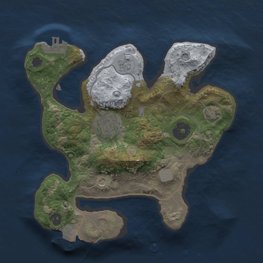 Rust Map: Procedural Map, Size: 2250, Seed: 10000, 8 Monuments