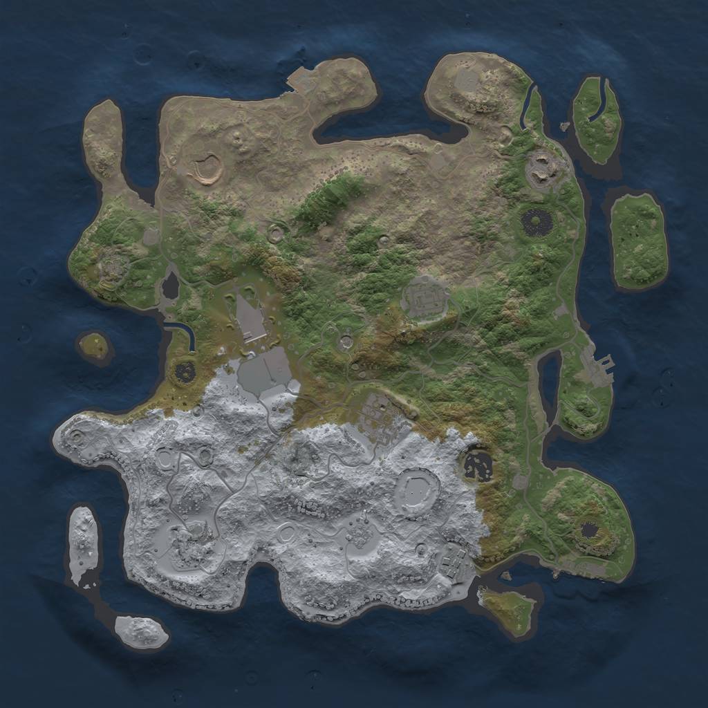 Rust Map: Procedural Map, Size: 3500, Seed: 15604, 16 Monuments