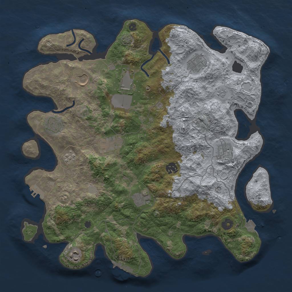 Rust Map: Procedural Map, Size: 3800, Seed: 2026, 18 Monuments
