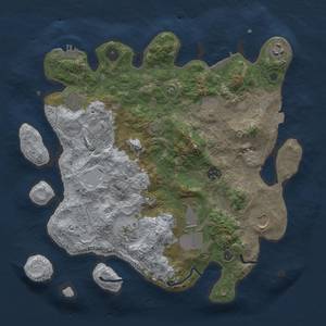 Thumbnail Rust Map: Procedural Map, Size: 3600, Seed: 11411, 17 Monuments