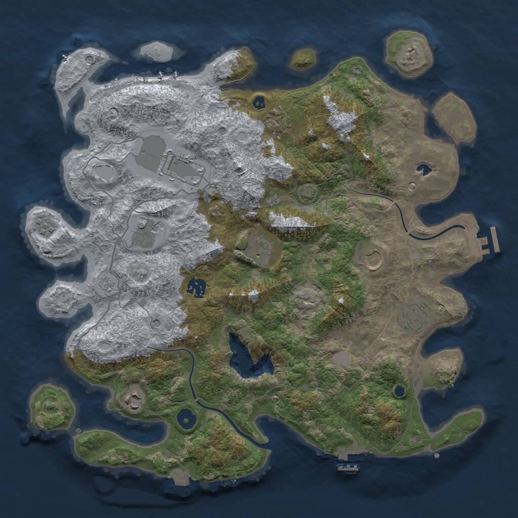 Rust Map: Procedural Map, Size: 4000, Seed: 311938, 15 Monuments