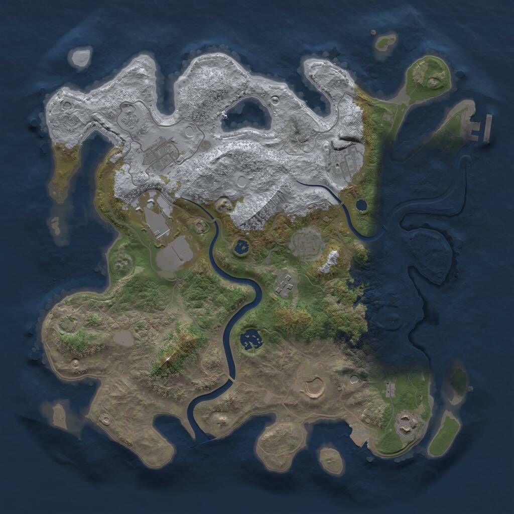 Rust Map: Procedural Map, Size: 3650, Seed: 1234, 13 Monuments