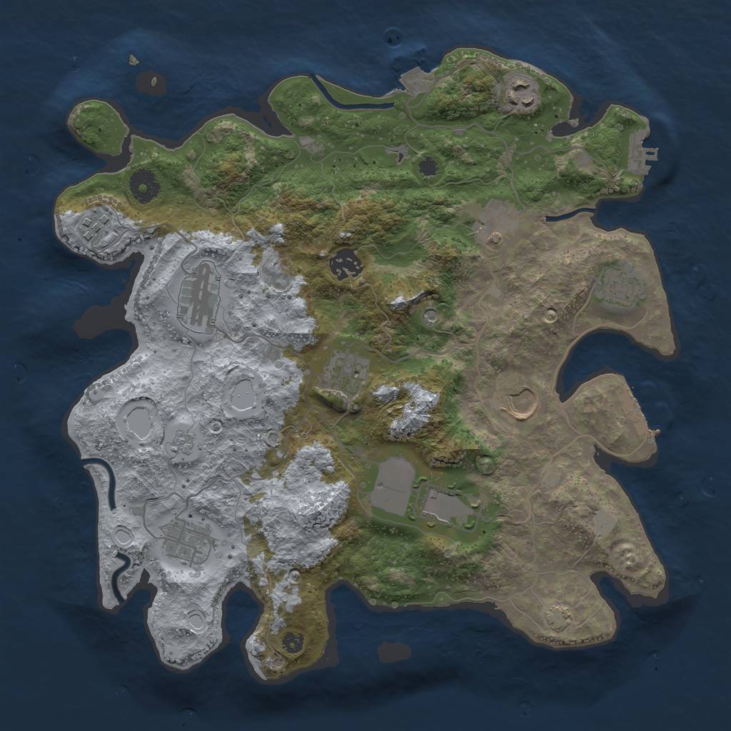 Rust Map: Procedural Map, Size: 3500, Seed: 1820367758, 18 Monuments