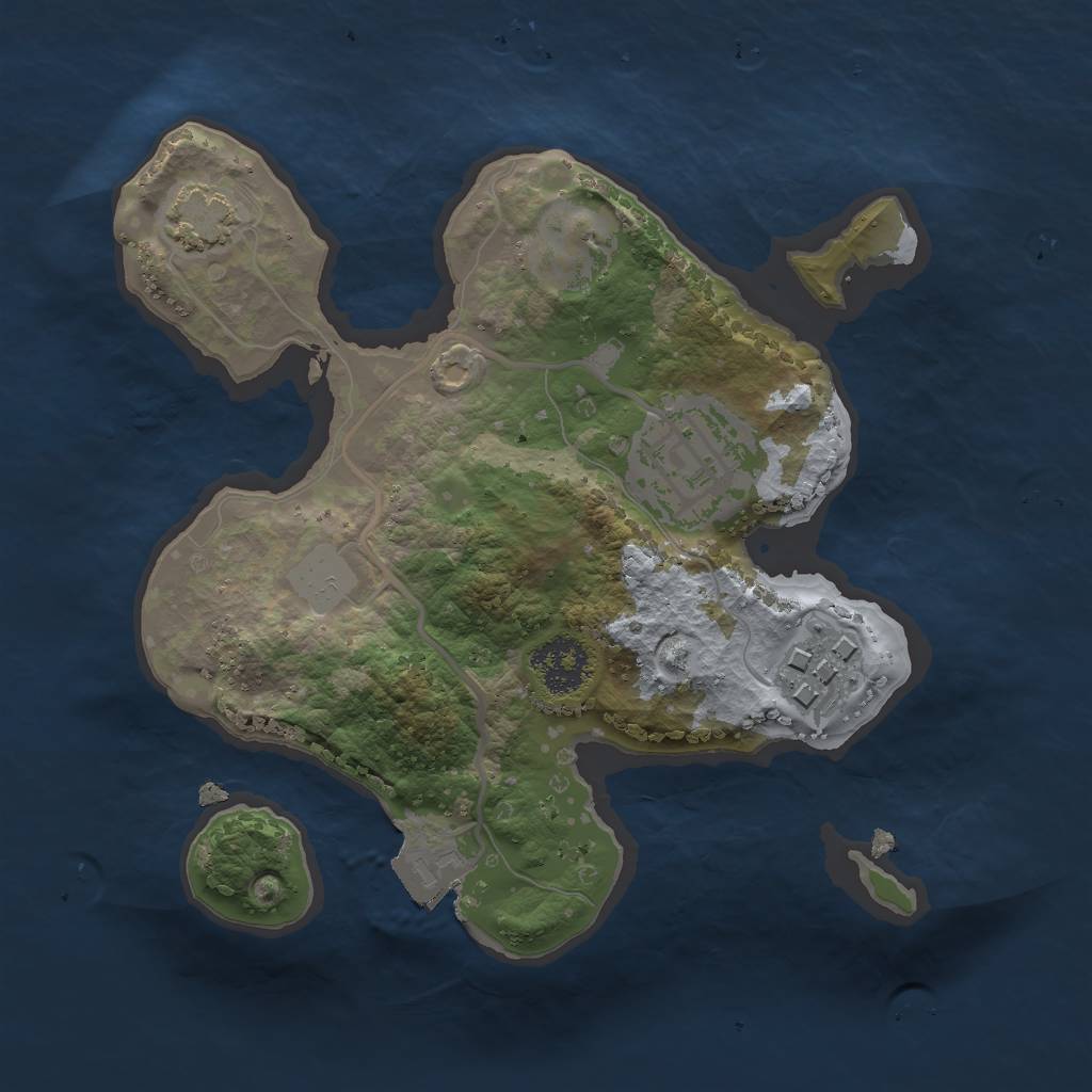 Rust Map: Procedural Map, Size: 2000, Seed: 551775791, 6 Monuments