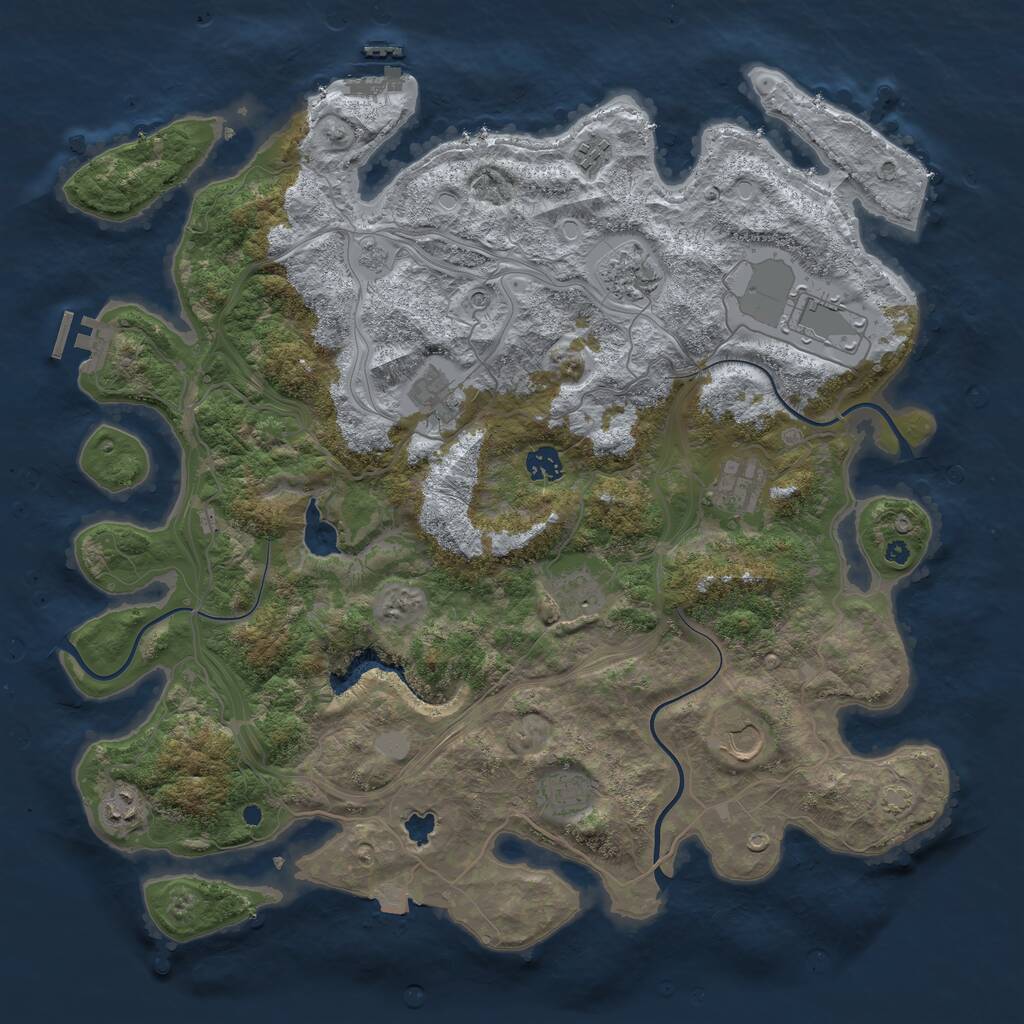 Rust Map: Procedural Map, Size: 4250, Seed: 90478957, 16 Monuments