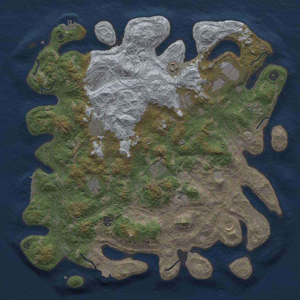 Rust Map: Procedural Map, Size: 4500, Seed: 1080648690, 19 Monuments