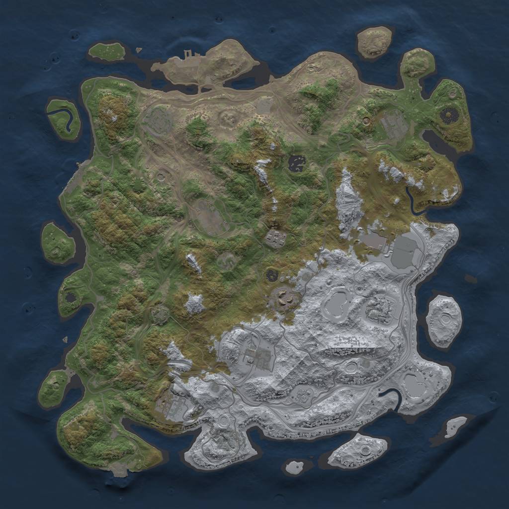 Rust Map: Procedural Map, Size: 4250, Seed: 8453, 18 Monuments
