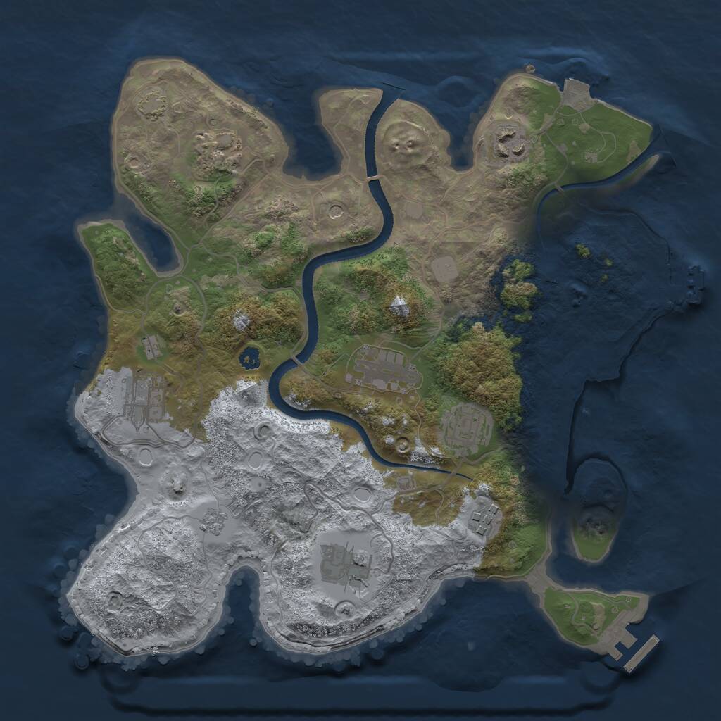 Rust Map: Procedural Map, Size: 3250, Seed: 212309282, 13 Monuments