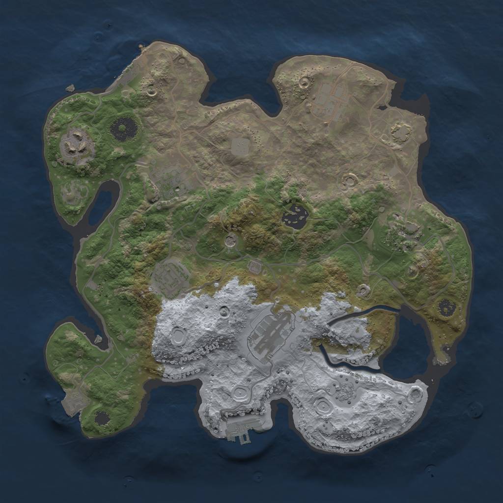 Rust Map: Procedural Map, Size: 3000, Seed: 16867, 15 Monuments