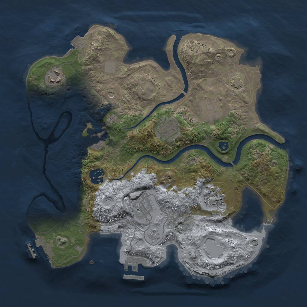 Rust Map: Procedural Map, Size: 3000, Seed: 16867, 13 Monuments