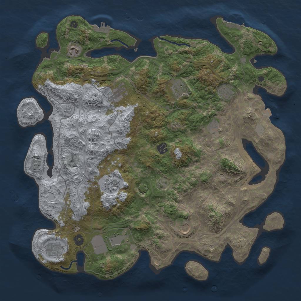 Rust Map: Procedural Map, Size: 4250, Seed: 955248773, 19 Monuments