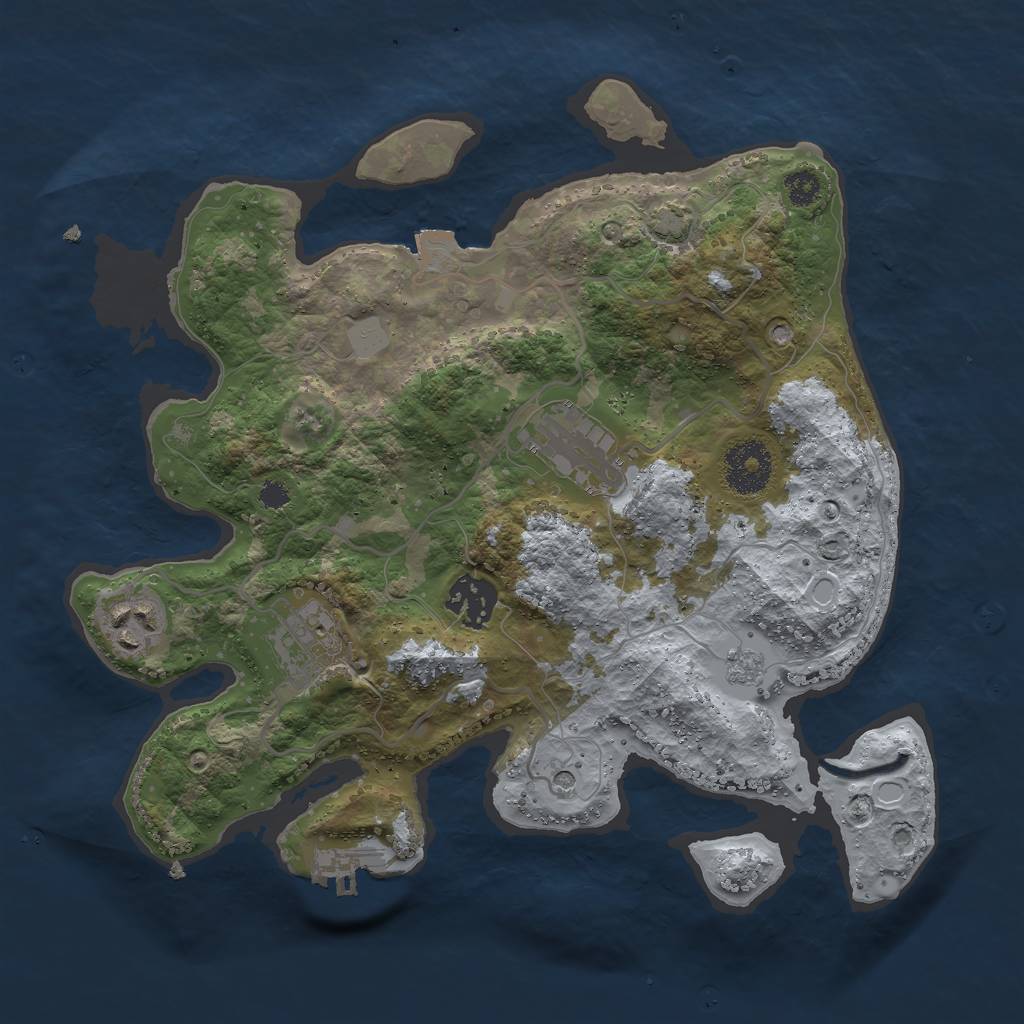 Rust Map: Procedural Map, Size: 3000, Seed: 1272548824, 11 Monuments