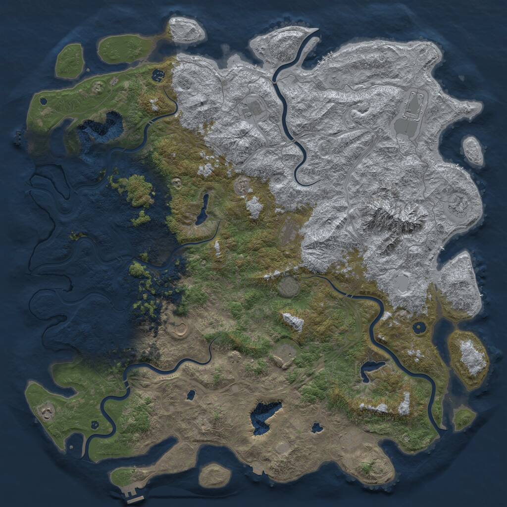 Rust Map: Procedural Map, Size: 6000, Seed: 17530, 17 Monuments
