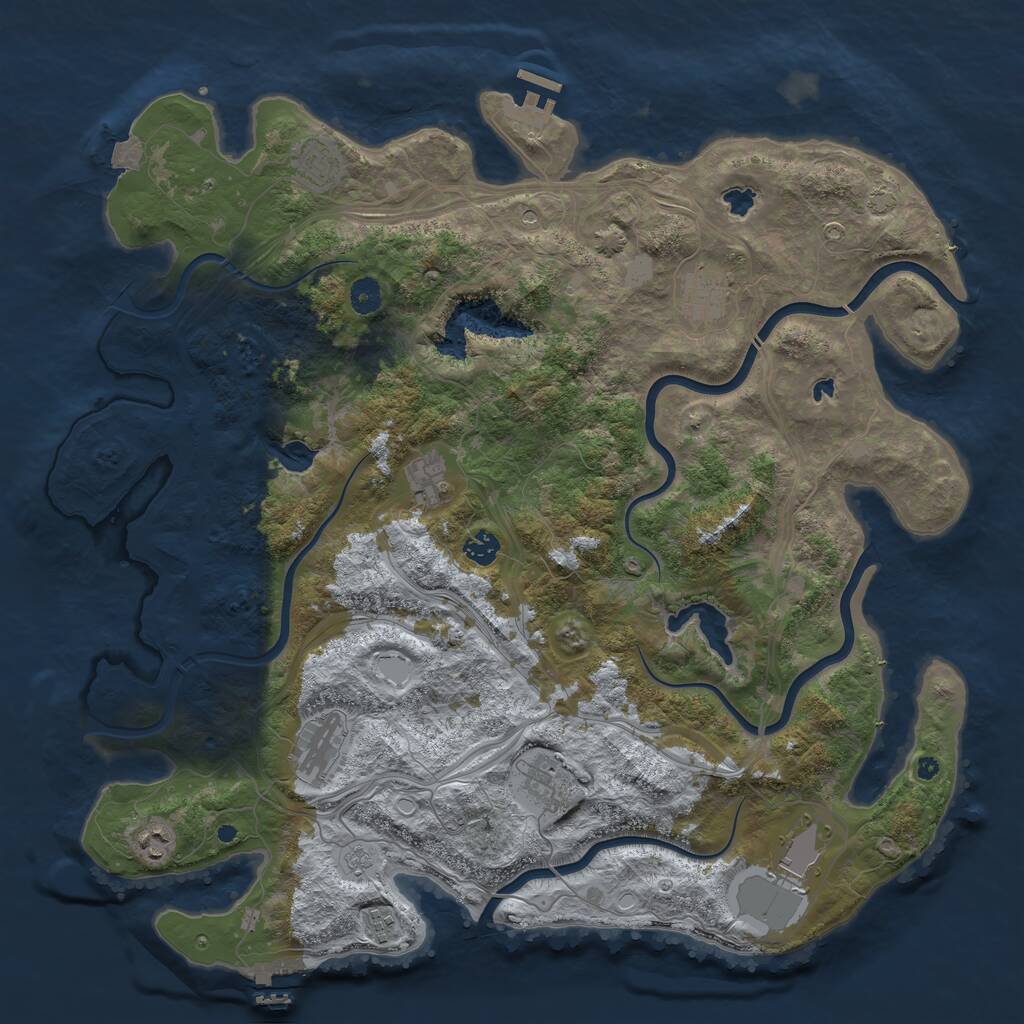 Rust Map: Procedural Map, Size: 4500, Seed: 476543972, 15 Monuments