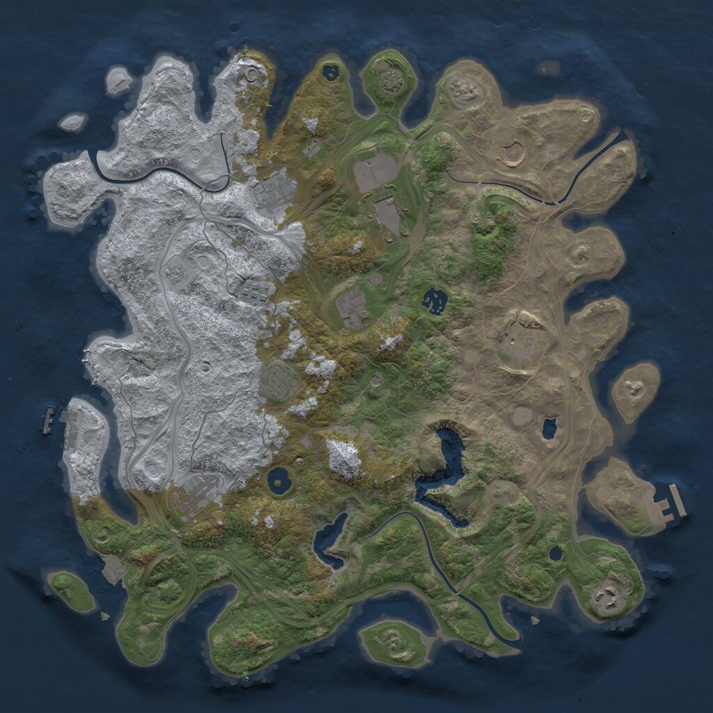 Rust Map: Procedural Map, Size: 4250, Seed: 39223702, 16 Monuments