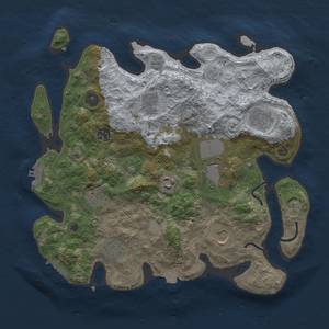 Thumbnail Rust Map: Procedural Map, Size: 3500, Seed: 1237576691, 17 Monuments