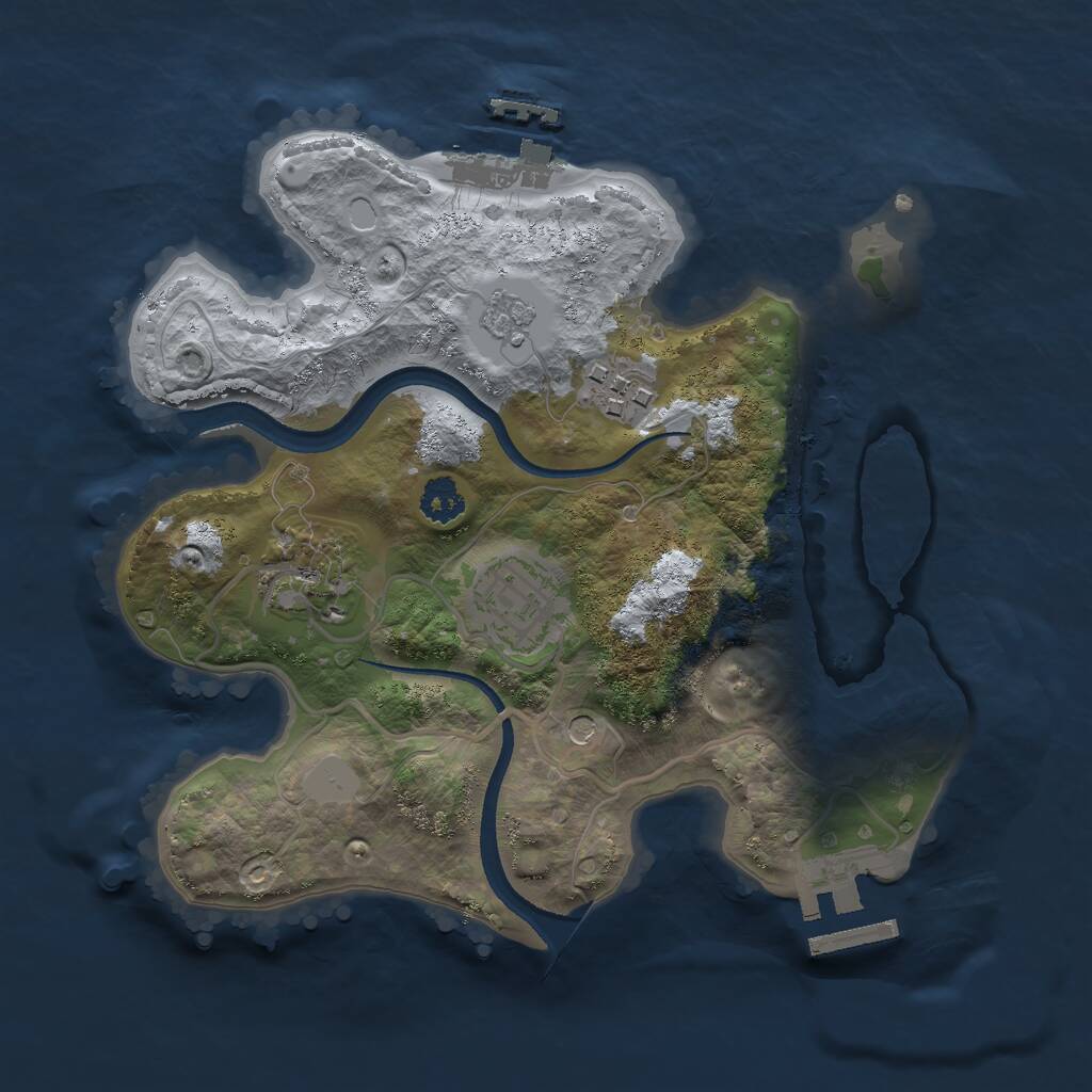 Rust Map: Procedural Map, Size: 2450, Seed: 648252, 8 Monuments