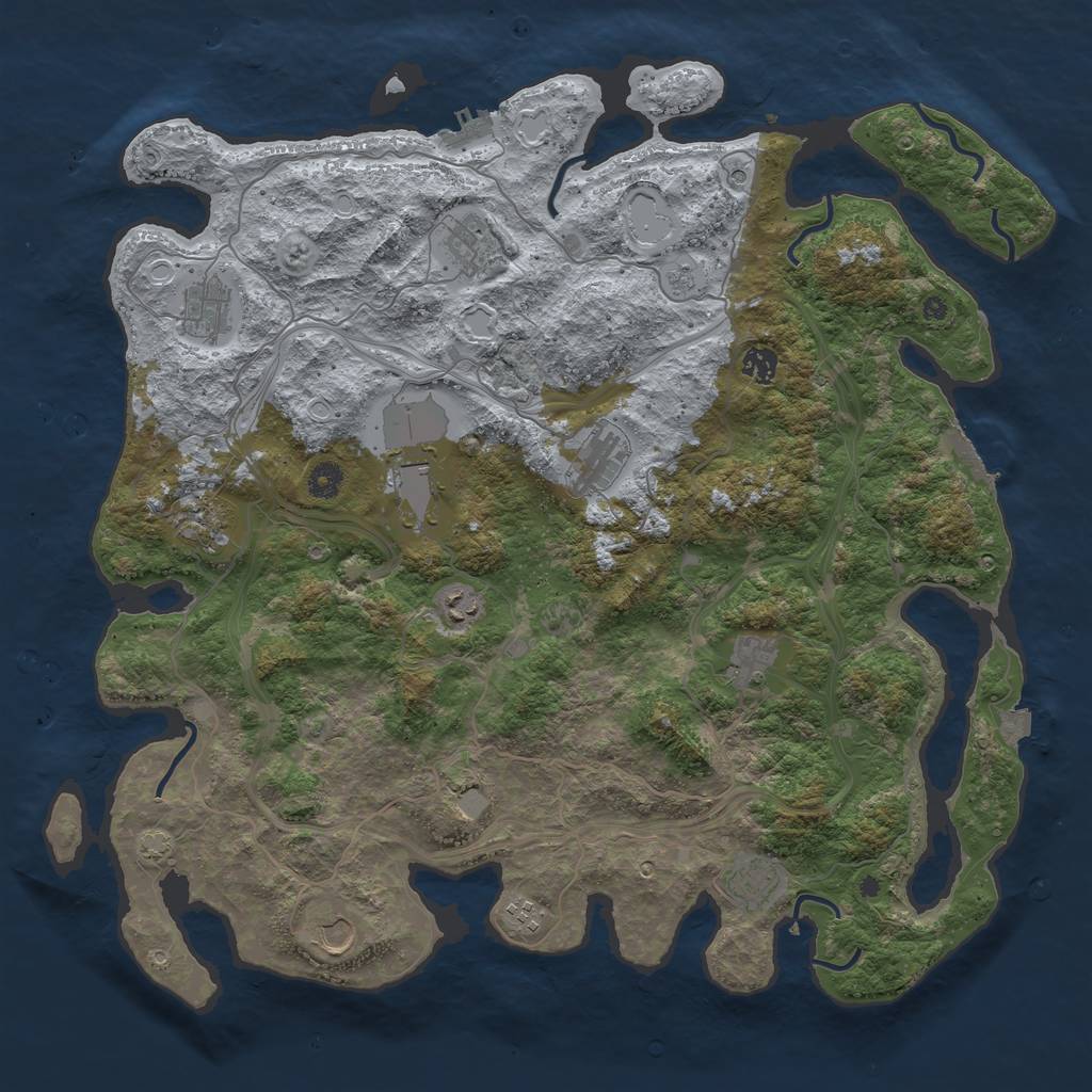 Rust Map: Procedural Map, Size: 4500, Seed: 1103, 19 Monuments