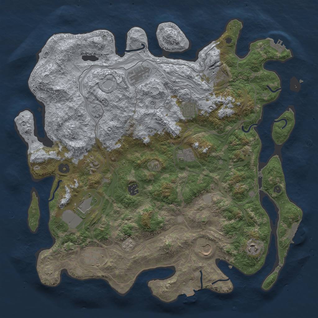 Rust Map: Procedural Map, Size: 4300, Seed: 11723, 19 Monuments
