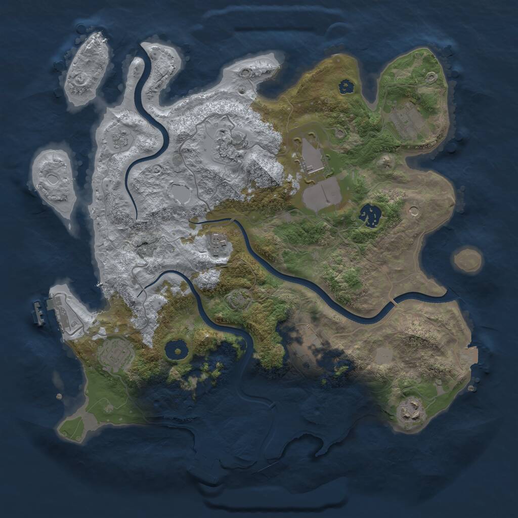 Rust Map: Procedural Map, Size: 3500, Seed: 268849652, 14 Monuments