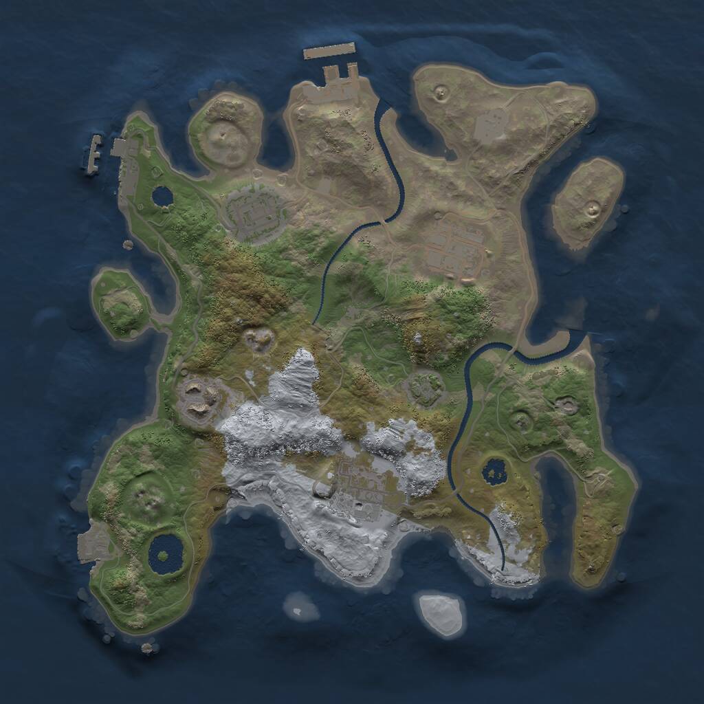 Rust Map: Procedural Map, Size: 2750, Seed: 178807056, 8 Monuments