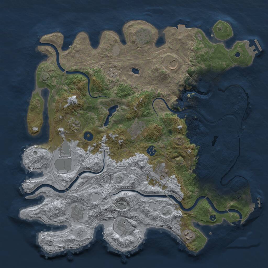 Rust Map: Procedural Map, Size: 4250, Seed: 2085348029, 17 Monuments