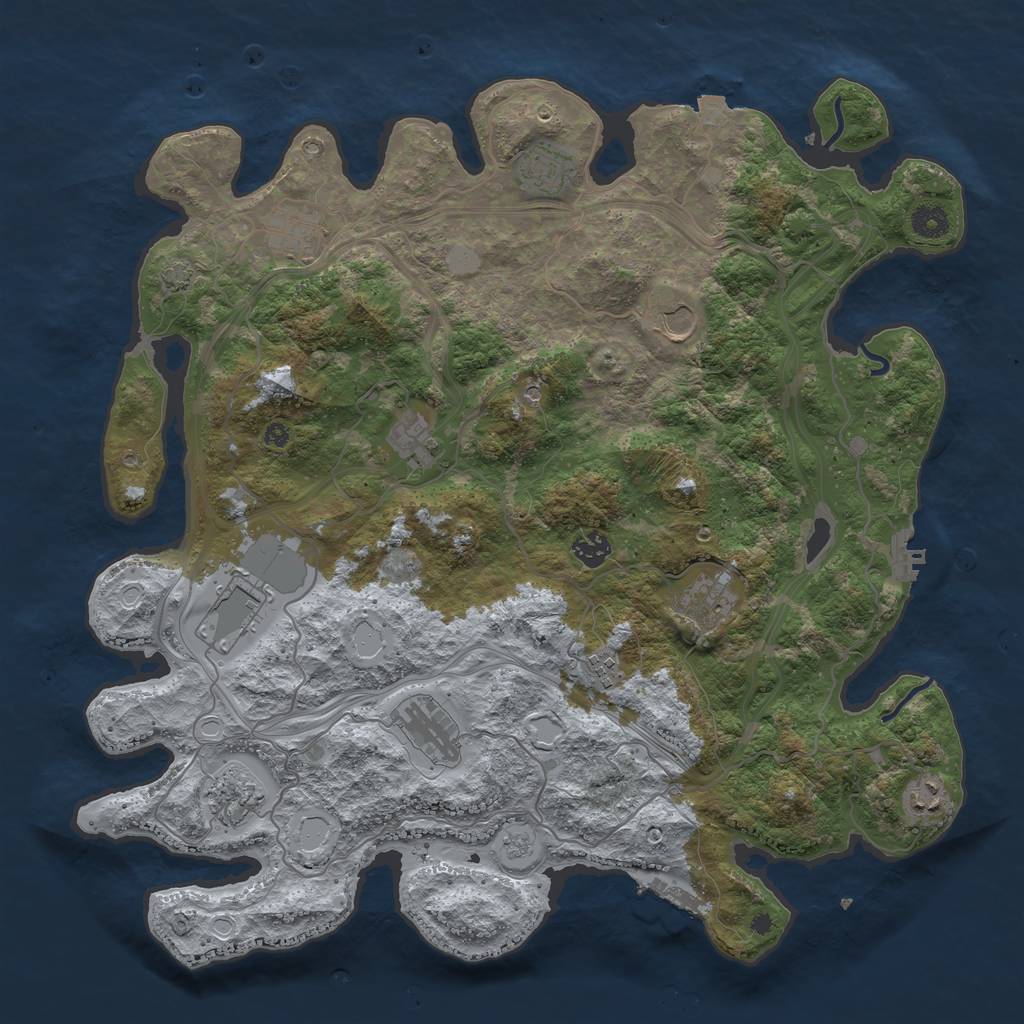 Rust Map: Procedural Map, Size: 4250, Seed: 2085348029, 19 Monuments