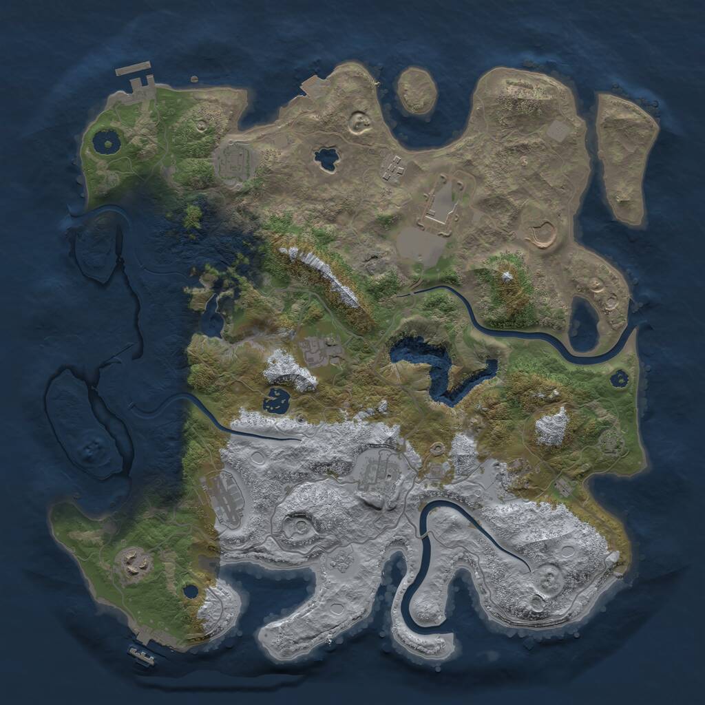Rust Map: Procedural Map, Size: 4000, Seed: 153139250, 16 Monuments