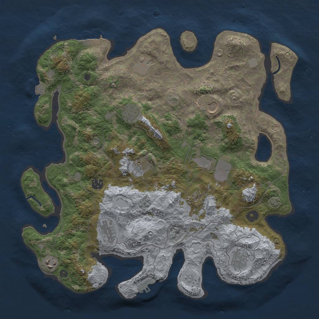 Rust Map: Procedural Map, Size: 4000, Seed: 153139250, 19 Monuments