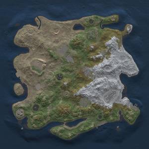 Thumbnail Rust Map: Procedural Map, Size: 3500, Seed: 3419385, 17 Monuments